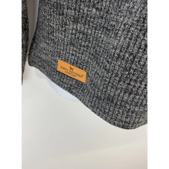 Simply Southern Charcoal Gray Long Sleeve Polo Knit Size Large Men’s - Picture 3 of 8